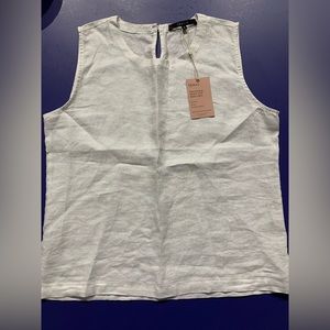 White linen tank top
